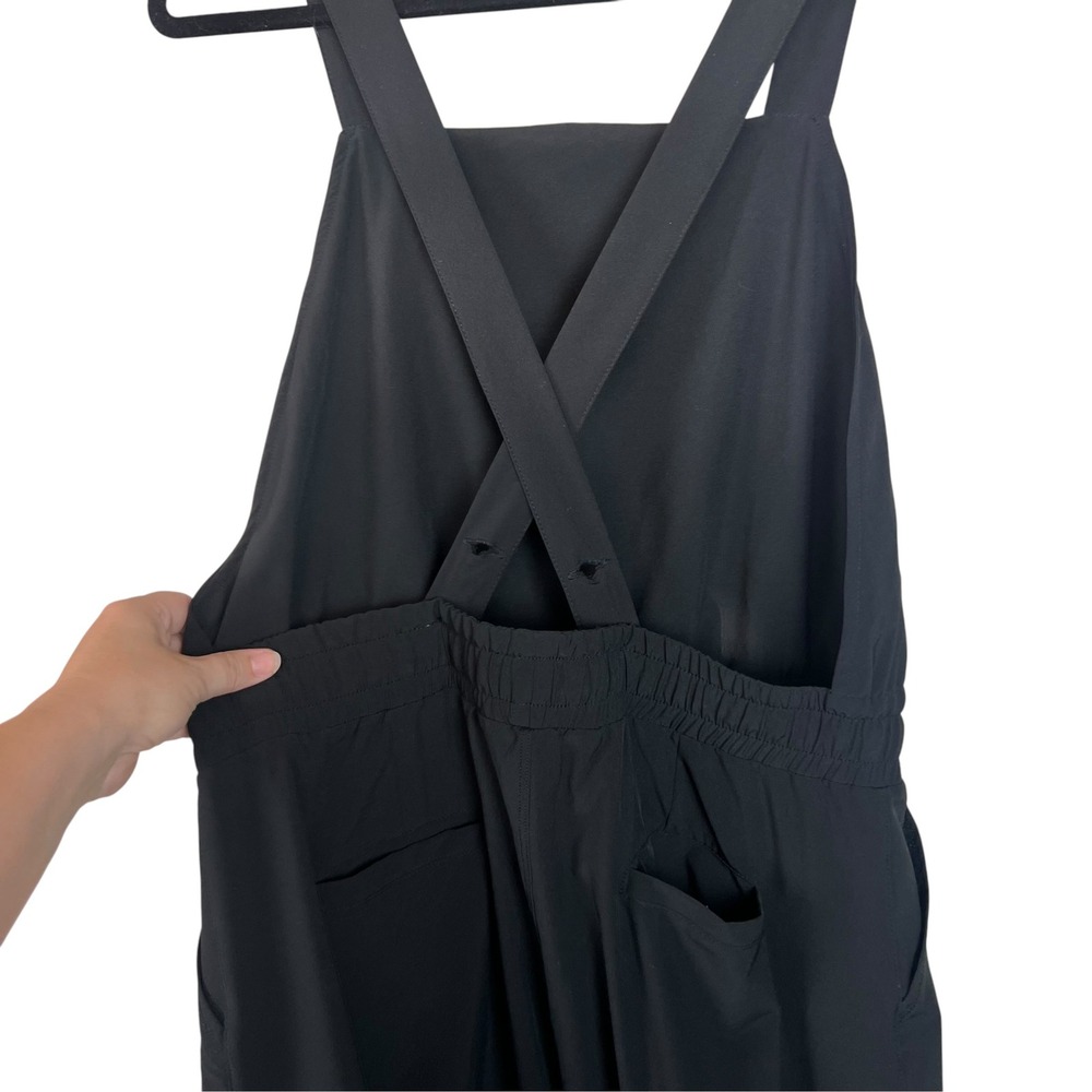 Albion Fit Jetsetter Jumper Black Jumpsuit Square Neck Ankle Zip Womens Medium - Picture 4 of 13